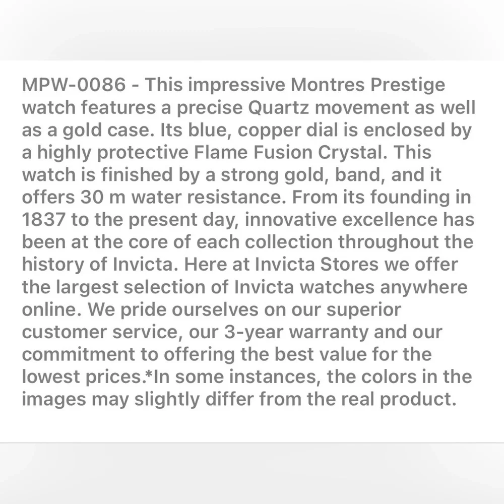 Invicta‎ Montres Gold and Blue Watch